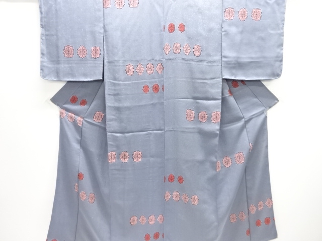 JAPANESE KIMONO / ANTIQUE KIMONO / TAISHO ROMAN STYLE / SILK / WOVEN FLOWER CREST